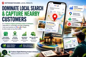 Freelance digital marketing analyst in Kottayam providing local SEO and Google Business Profile optimization to improve Google Maps rankings, local search visibility, and customer acquisition.